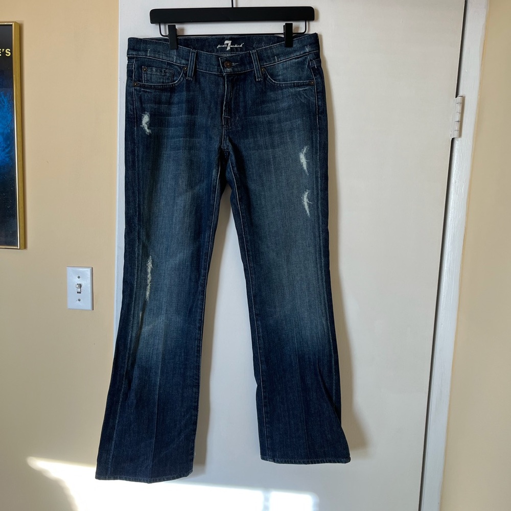 7 For All Mankind Women's Boot Cut Jeans - Dark Blue